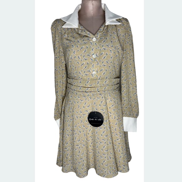 NWT Quanta du Soleil Floral Collared Mini Dress Sz 36 - Picture 1 of 13